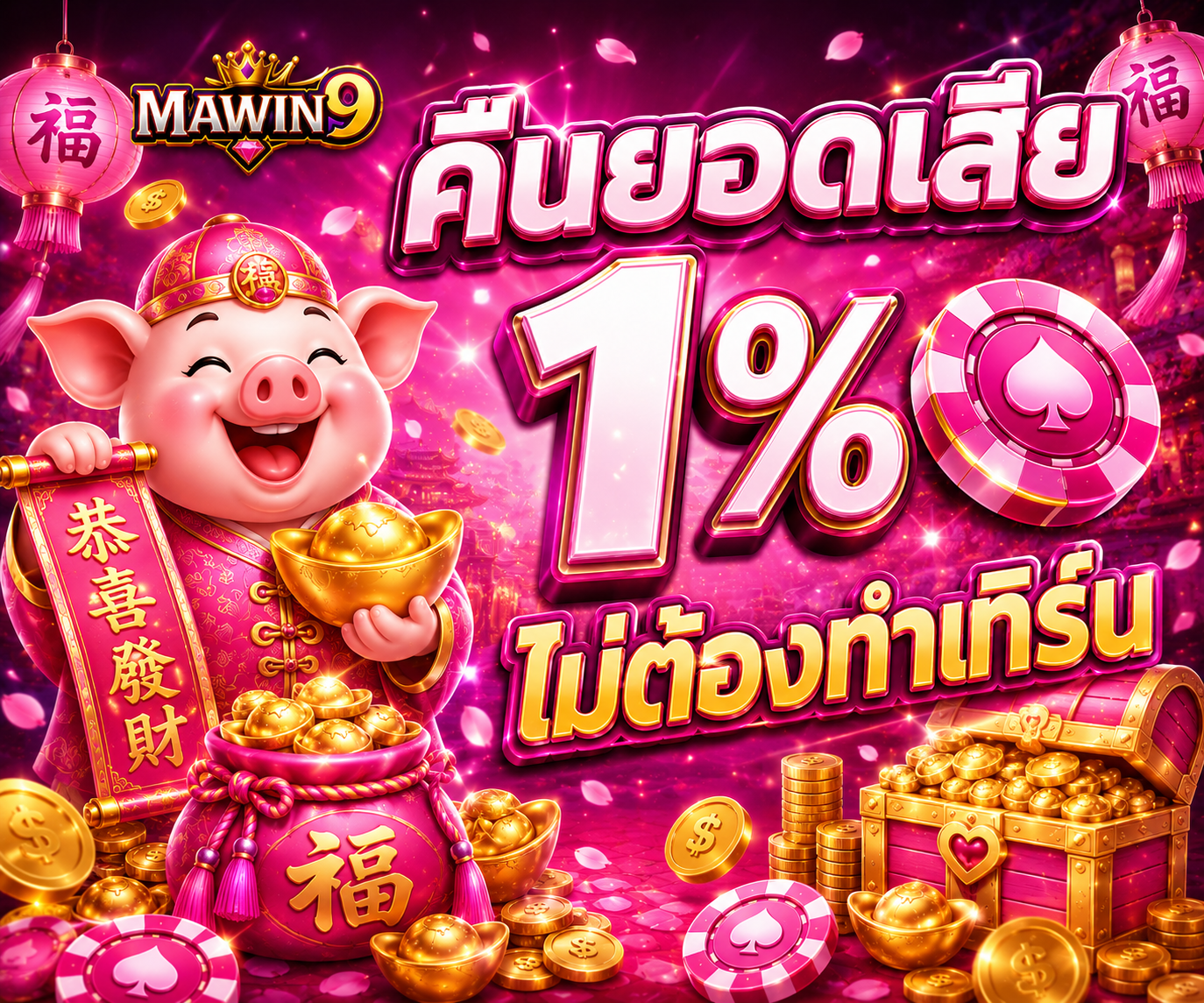คืนยอดเสีย Casino 1% - Chinese New Year theme